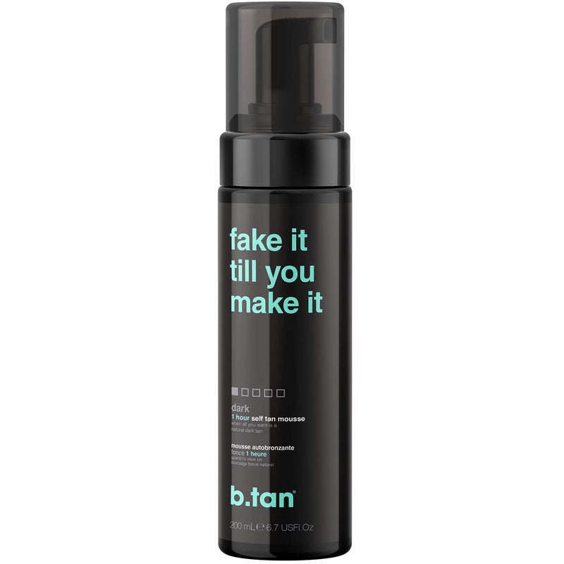 b tan b.tan Dark Self Tanner Mousse | Fake It Till You Make It - Best 1 Hour Express Sunless Tanning Foam, Gold Bronzing Glow, Face & Body, No Fake Tan Smell, 6.7 Fl Oz - Image 1